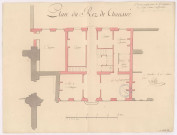 Plan du rez de Chaussée, premier projet pour le presbytère de Notre Dame de Chaalons, 1755.
