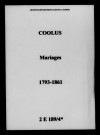 Coolus. Mariages 1793-1861