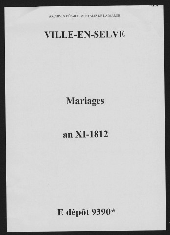 Ville-en-Selve. Mariages 1802-1812
