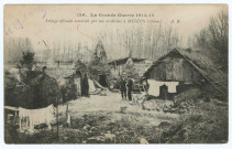MUIZON. 136. La Grande Guerre 1914-15. Village africain construit par nos artilleurs à Muizon (Marne).
ParisRichard.1915
Collection G. Dubois, Reims