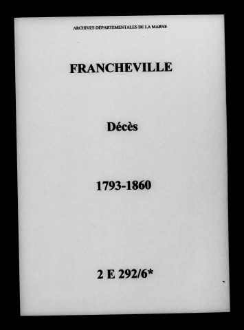 Francheville. Décès 1793-1860