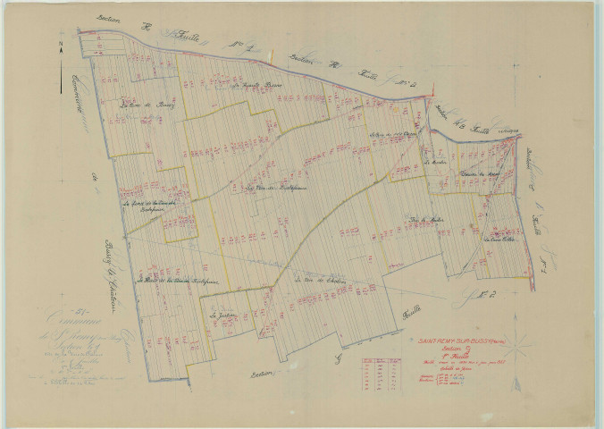 Saint-Remy-sur-Bussy (51515). Section G1 échelle 1/2500, plan mis à jour pour 1957, plan non régulier (papier)
