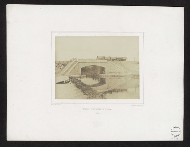 REIMS. Pont du chemin de fer de Reims-Soissons, sur le canal