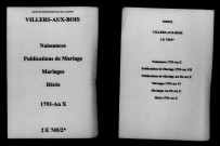 Villers-aux-Bois. Naissances, publications de mariage, mariages, décès 1793-an X