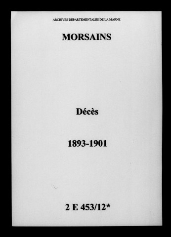 Morsains. Décès 1893-1901