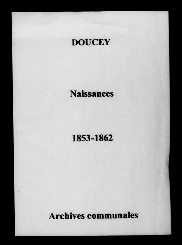 Doucey. Naissances 1853-1862