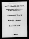 Saint-Hilaire-le-Petit. Naissances, mariages, décès 1793-an X