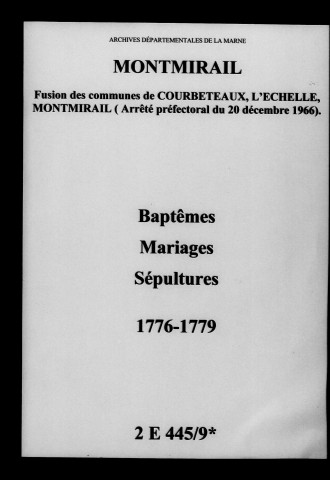 Montmirail. Baptêmes, mariages, sépultures 1776-1779