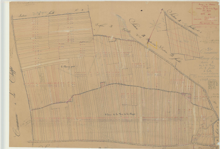 Bussy-le-Château (51097). Section A3 échelle 1/2000, plan mis à jour pour 1934, plan non régulier (papier)