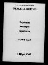 Nesle-le-Repons. Baptêmes, mariages, sépultures 1730-1733