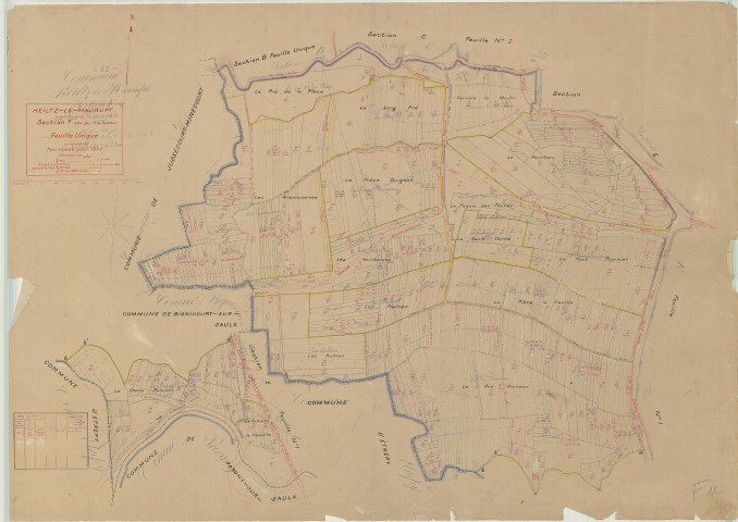 Heiltz-le-Maurupt (51289). Section F échelle 1/2500, plan mis à jour pour 1943, plan non régulier (papier)