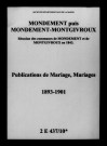 Mondement-Montgivroux. Mariages 1893-1901