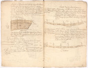 Plans terriers. Terres de Meuse-en-Bassigny et de Pouilly-en-Bassigny, 1772. Lieudit : "Les Marches de la Vouette", "la Plache au Moine", "Vuide Grenier".