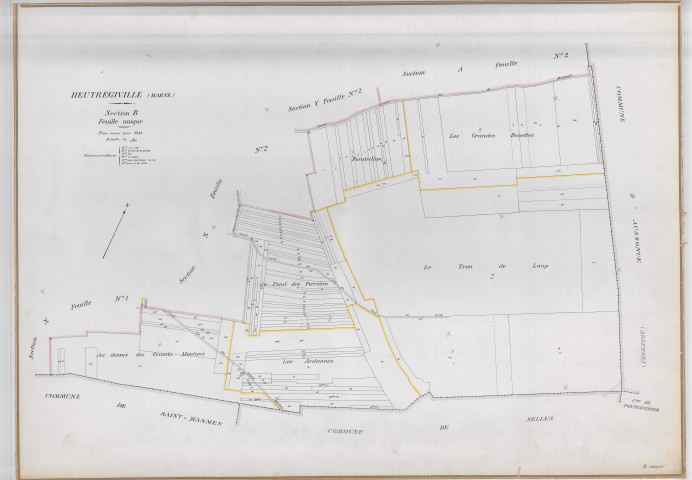 Heutrégiville (51293). Section B échelle 1/2500, plan révisé pour 1944, plan non régulier (papier).