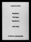 Saint-Utin. Baptêmes, mariages, sépultures 1655-1663