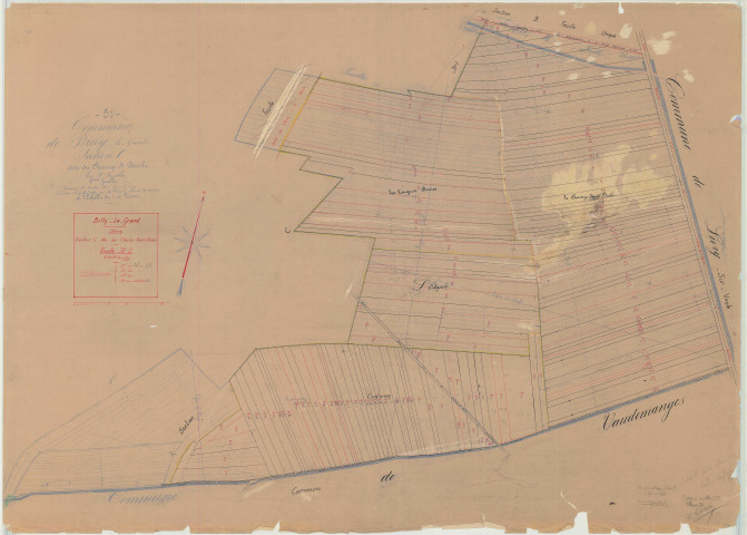 Billy-le-Grand (51061). Section C2 échelle 1/2000, plan remanié pour 1933, plan régulier (papier)