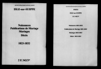 Isles-sur-Suippe. Naissances, publications de mariage, mariages, décès 1823-1832