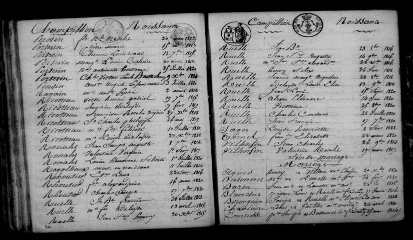 Champillon. Table décennale 1813-1822