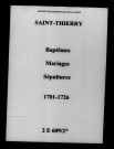 Saint-Thierry. Baptêmes, mariages, sépultures 1701-1726