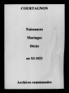 Courtagnon. Naissances, mariages, décès an XI-1822