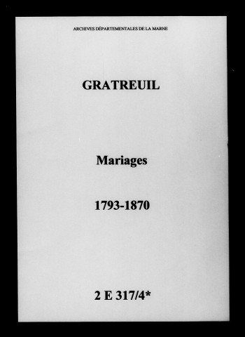 Gratreuil. Mariages 1793-1870