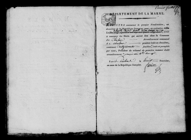 Châlons-sur-Marne. Décès an XII