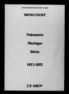 Minecourt. Naissances, mariages, décès 1813-1852