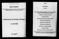 Montmort. Publications de mariage, mariages an XI-1862