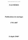 Fagnières. Publications de mariage 1793-1807