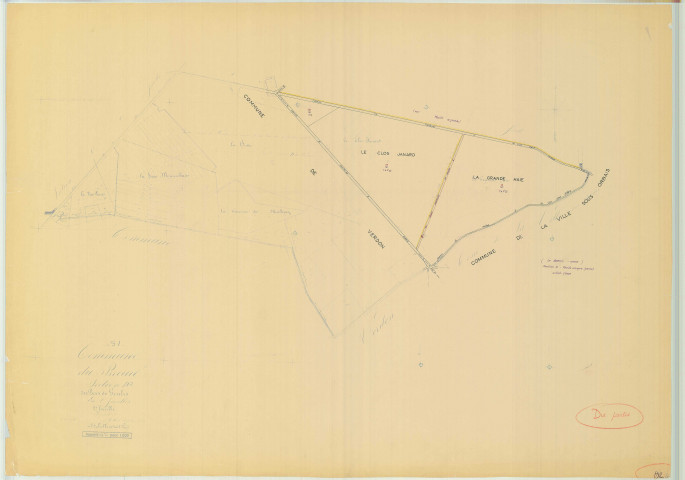 Breuil (Le) (51085). Section D2 échelle 1/2500, plan mis à jour pour 01/01/1971, non régulier (papier)