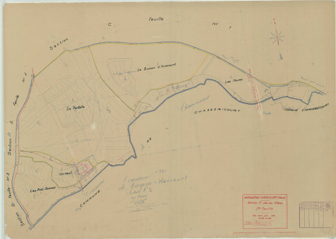 Margerie-Hancourt (51349). Section C2 échelle 1/2000, plan mis à jour pour 1944, plan non régulier (papier)