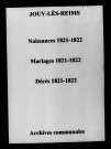 Jouy. Naissances, mariages, décès 1821-1822