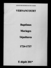 Vernancourt. Baptêmes, mariages, sépultures 1724-1737
