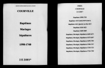 Courville. Baptêmes, mariages, sépultures 1598-1740