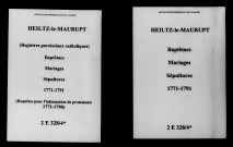Heiltz-le-Maurupt. Baptêmes, mariages, sépultures 1771-1791