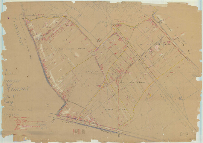 Saint-Memmie (51506). Section C2 échelle 1/1250, plan mis à jour pour 1934, plan non régulier (papier)
