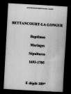 Bettancourt-la-Longue. Baptêmes, mariages, sépultures 1693-1705