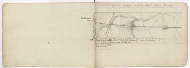 Cartes itineraires grandes routes, 1786 : Route de Flandres en Bourgogne par le Bac à Berri Reims et Chaalons, du Bac à Berry à la Baraque de Cormicy.