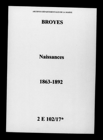 Broyes. Naissances 1863-1892