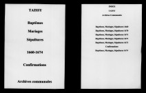 Taissy. Baptêmes, mariages, sépultures 1660-1674