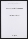 Villers-en-Argonne. Mariages 1910-1929