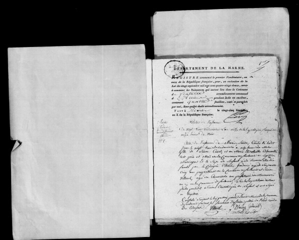 Fontaine-sur-Ay. Naissances, mariages, décès an XI-1809