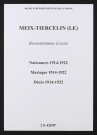 Meix-Tiercelin (Le). Naissances, mariages, décès 1914-1922 (reconstitutions)