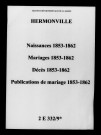 Hermonville. Naissances, mariages, décès, publications de mariage 1853-1862