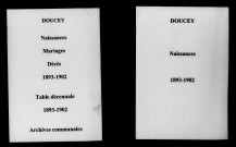 Doucey. Naissances, mariages, décès et tables décennales des naissances, mariages, décès 1893-1902