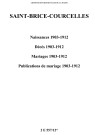Saint-Brice-Courcelles. Naissances, décès, mariages, publications de mariage 1903-1912
