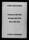 Loisy-sur-Marne. Naissances, mariages, décès 1867-1876