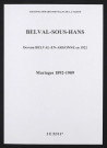 Belval-sous-Hans. Mariages 1892-1909