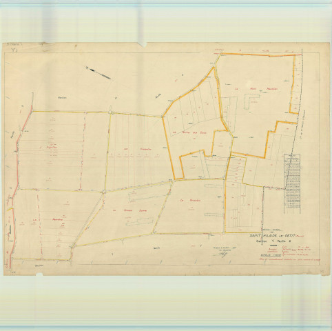 Saint-Hilaire-le-Petit (51487). Section Y2 échelle 1/2000, plan mis à jour pour 1957, plan non régulier (papier).