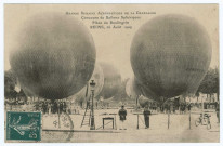 REIMS. Grande Semaine Aéronautique de la Champagne. Concours de Ballons Sphériques. Place du Boulingrin Reims, 26 août 1909.
